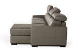 VIG Furniture Estro Salotti Sacha - Modern Dark Grey Leather Reversible Sectional Sofa Bed with Storage VGNTSACHA-C611