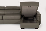 VIG Furniture Estro Salotti Sacha - Modern Dark Grey Leather Reversible Sectional Sofa Bed with Storage VGNTSACHA-C611