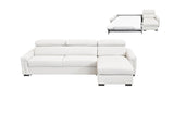 VIG Furniture Estro Salotti Sacha - Modern White Leather Reversible Sectional Sofa Bed with Storage VGNT-SACHA-E3018-W