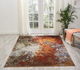 Nourison Chroma CRM03 Colorful Machine Made Loom-woven Indoor only Area Rug Ember Glow 5'6" x 8' 99446378705