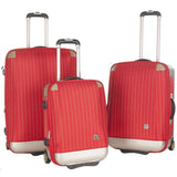 3 Piece Oneonta Luggage Set Red Stripe 100% Polyester