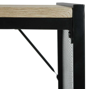 Aba Modular Writing Desk with Open & Closed Shelving, Stylish Black MDF & Iron Design, 46"W