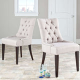 Abby 19''H Tufted Side Chairs Silver Nail Heads - Set of 2