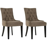 Abby 19''H Tufted Side Chairs Silver Nail Heads - Set of 2