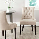 Abby 19''H Tufted Side Chairs Silver Nail Heads - Set of 2