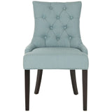 Abby Side Chairs 19''H Nail Heads Sky Blue Espresso Wood Birch CA Foam Poly Fiber Steel Cotton Linen - Set of 2