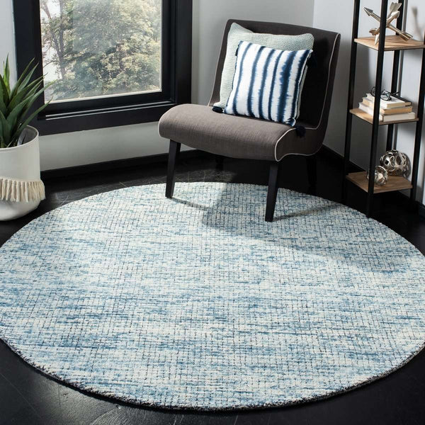 Abstract Hand Tufted Wool Pile Rug – Elegant Rectangle Design with 7MM Pile Height from India