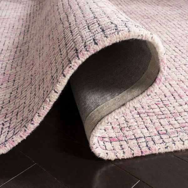 Abstract Hand Tufted Wool Pile Rug – Elegant Rectangle Design with 7MM Pile Height from India