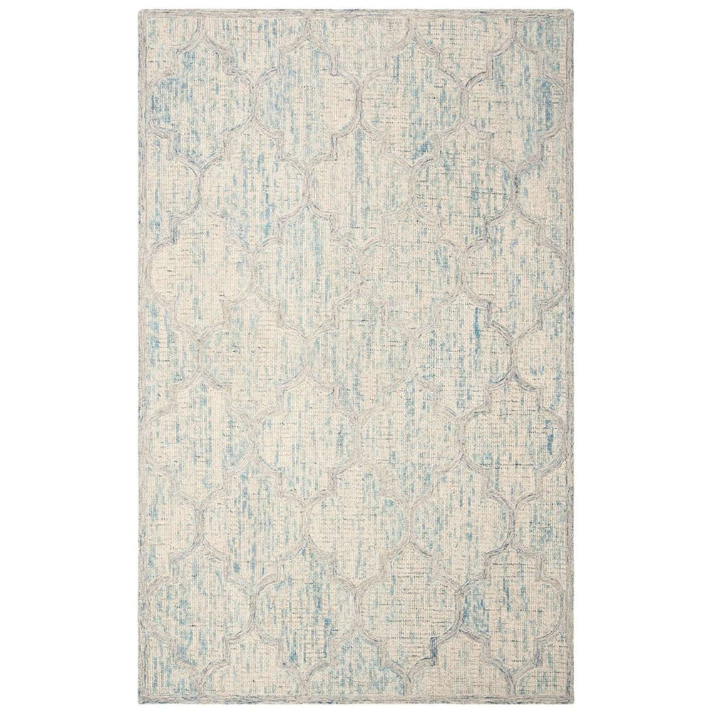 Abstract Hand-Tufted Wool Rug - Luxurious Indian Design with 7mm Pile Height for Cozy Elegance