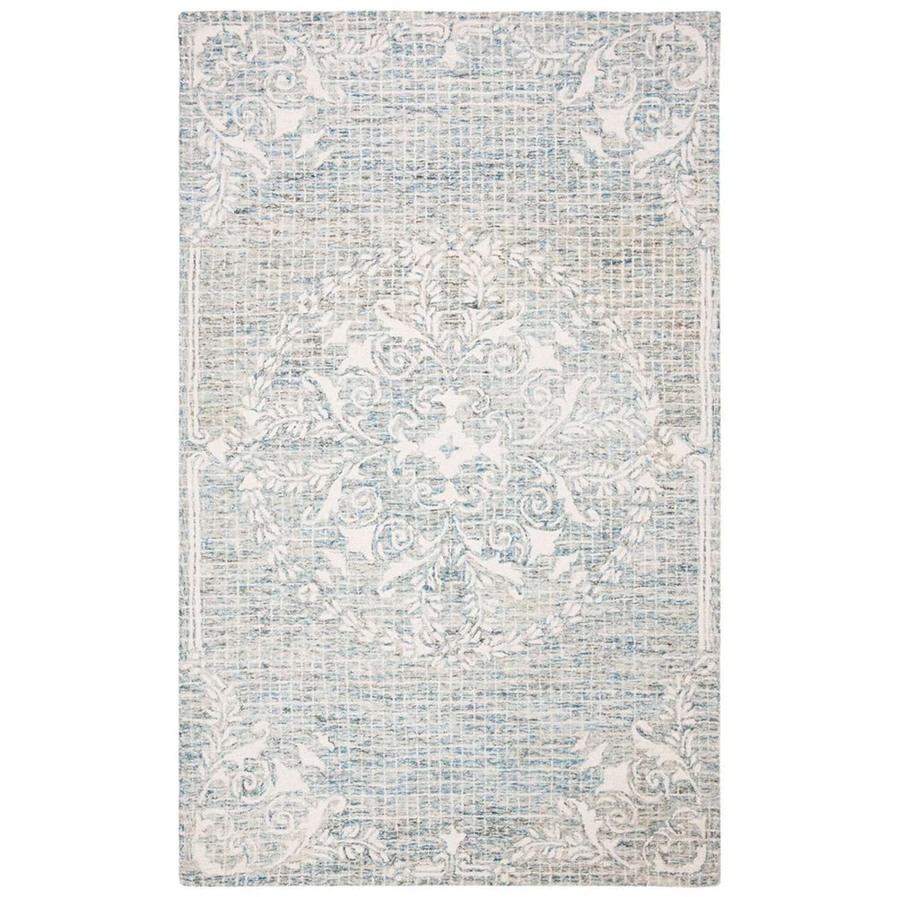 Abstract Hand-Tufted Wool Rug with Cotton Backing - Elegant Rectangle Design from India for Your Home