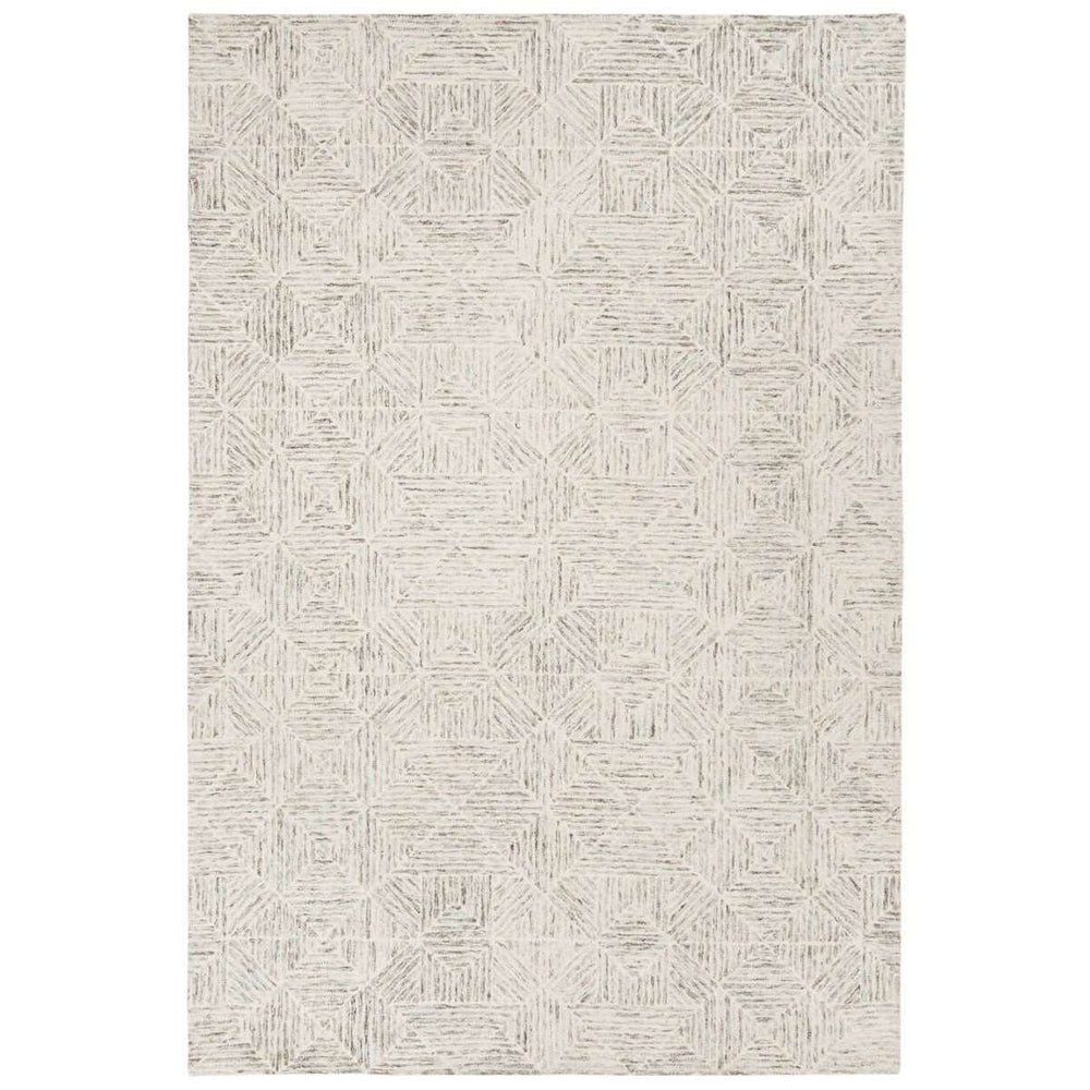 Abstract Hand Tufted Wool Pile Rug from India - Elegant Rectangle Design for Luxurious Interiors