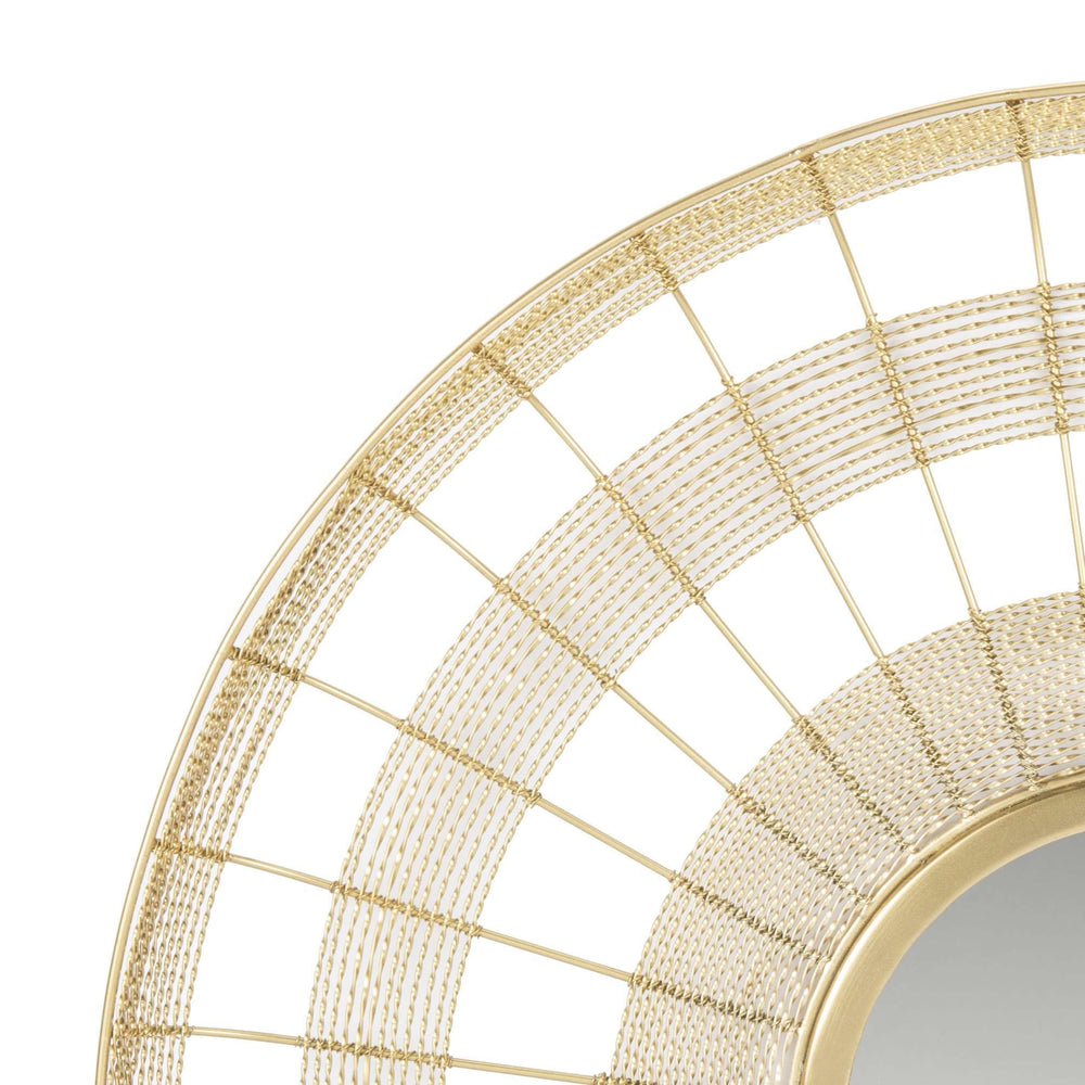 Acton Round Brass Iron Mirror - Stylish 32" Decorative Wall Accent for Home & Office Spaces