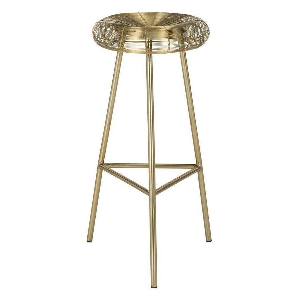 Addison Chic Gold Metal Counter Stool - Wire Weave Design for Modern Dining & Entertaining Style