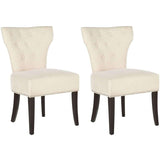 Addison Side Chairs Silver Nail Heads Wheat Espresso Wood Birch CA Foam Poly Fiber Steel Cottonpoly - Set of 2