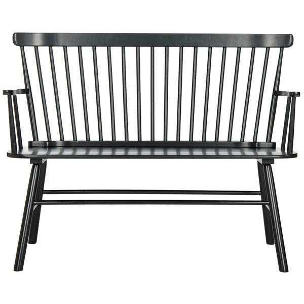 Addison Spindleback Settee - Contemporary Rubberwood Loveseat with Sleek Lines and Timeless Style