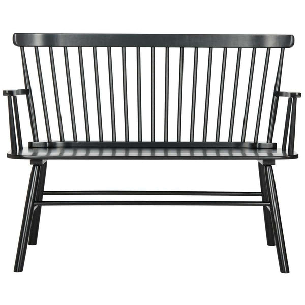 Addison Spindleback Settee - Contemporary Rubberwood Loveseat with Sleek Lines and Timeless Style