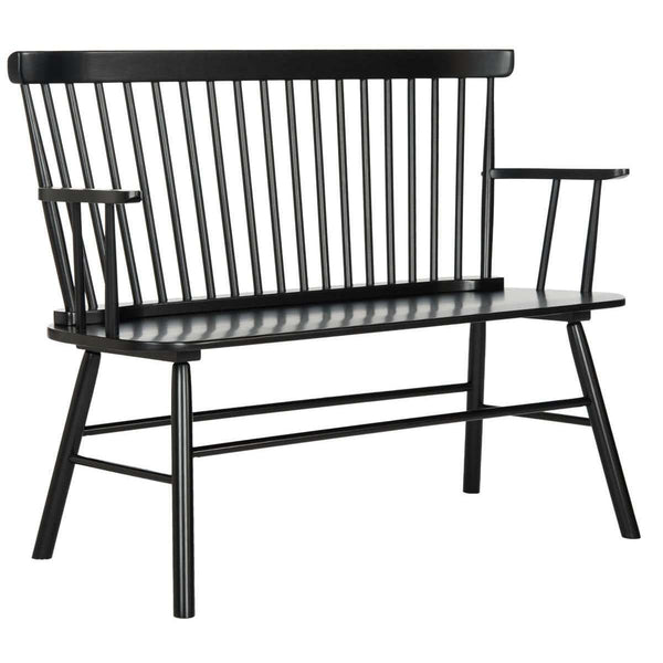 Addison Spindleback Settee - Contemporary Rubberwood Loveseat with Sleek Lines and Timeless Style