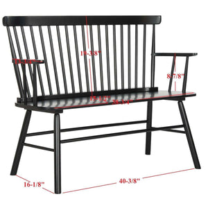 Addison Spindleback Settee - Contemporary Rubberwood Loveseat with Sleek Lines and Timeless Style