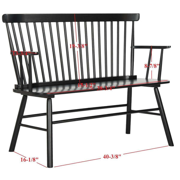 Addison Spindleback Settee - Contemporary Rubberwood Loveseat with Sleek Lines and Timeless Style