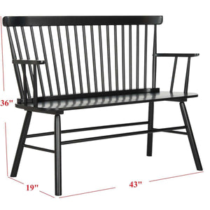 Addison Spindleback Settee - Contemporary Rubberwood Loveseat with Sleek Lines and Timeless Style