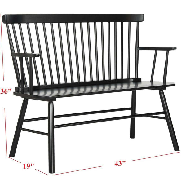 Addison Spindleback Settee - Contemporary Rubberwood Loveseat with Sleek Lines and Timeless Style
