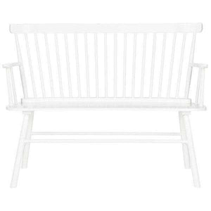 Addison Spindleback Settee - Contemporary Rubberwood Loveseat with Sleek Lines and Timeless Style