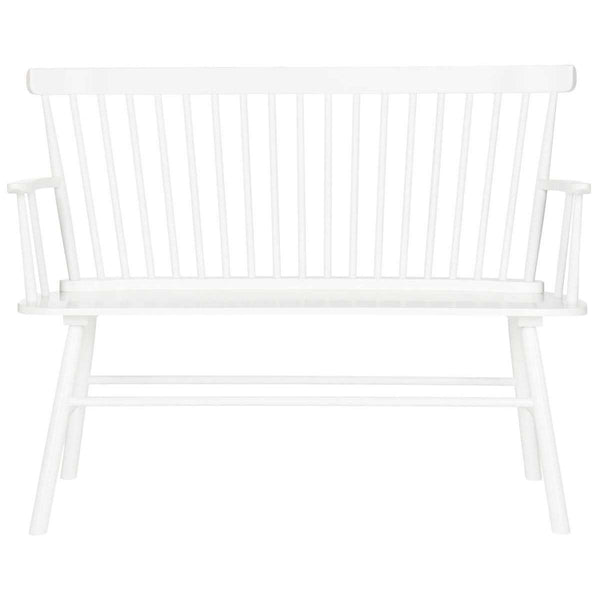 Addison Spindleback Settee - Contemporary Rubberwood Loveseat with Sleek Lines and Timeless Style