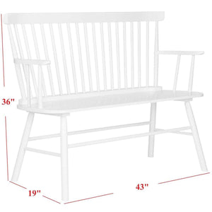Addison Spindleback Settee - Contemporary Rubberwood Loveseat with Sleek Lines and Timeless Style