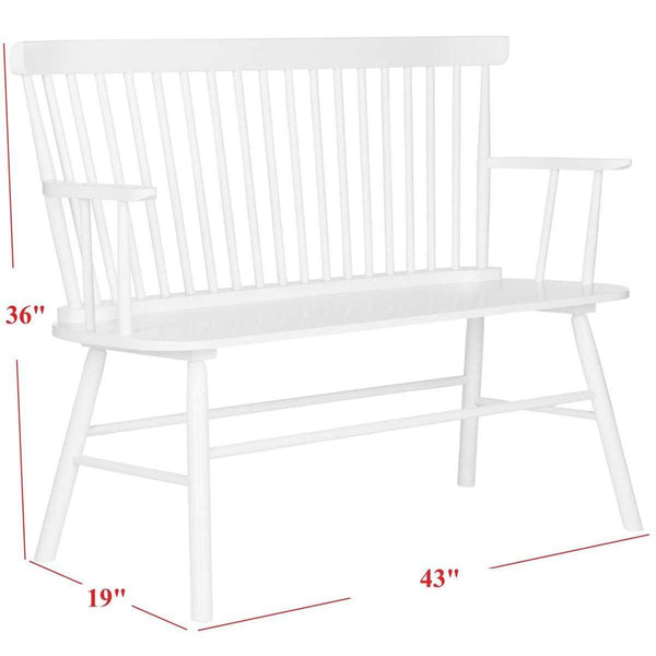 Addison Spindleback Settee - Contemporary Rubberwood Loveseat with Sleek Lines and Timeless Style