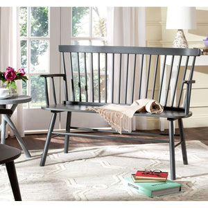 Addison Spindleback Settee - Contemporary Rubberwood Loveseat with Sleek Lines and Timeless Style