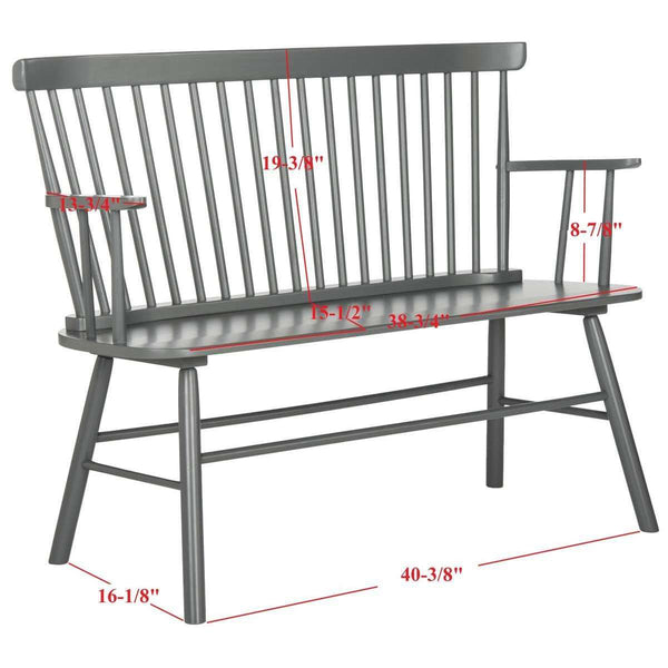 Addison Spindleback Settee - Contemporary Rubberwood Loveseat with Sleek Lines and Timeless Style