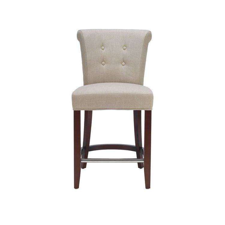 Addo Counter Stool – Elegant Cherry Mahogany Frame with Sand Upholstery for Timeless Style
