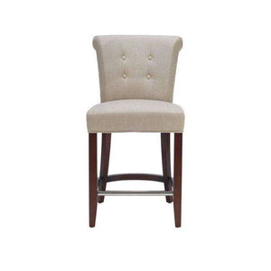 Addo Counter Stool – Elegant Cherry Mahogany Frame with Sand Upholstery for Timeless Style