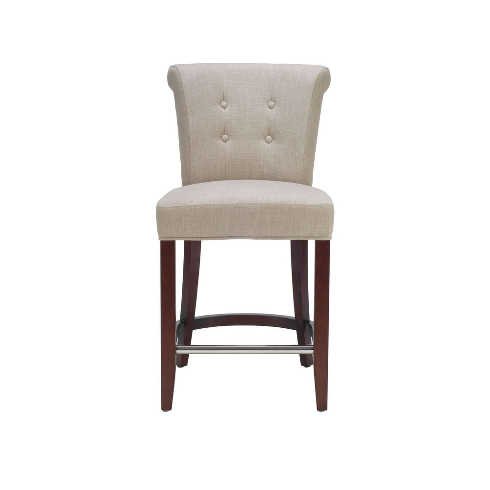 Addo Counter Stool – Elegant Cherry Mahogany Frame with Sand Upholstery for Timeless Style