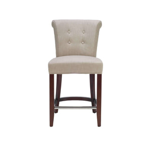 Addo Counter Stool – Elegant Cherry Mahogany Frame with Sand Upholstery for Timeless Style