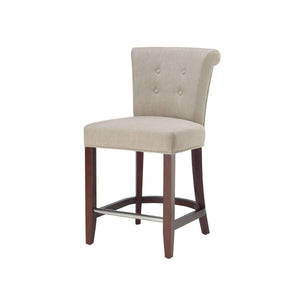 Addo Counter Stool – Elegant Cherry Mahogany Frame with Sand Upholstery for Timeless Style