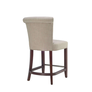 Addo Counter Stool – Elegant Cherry Mahogany Frame with Sand Upholstery for Timeless Style