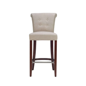 Addo Counter Stool – Elegant Cherry Mahogany Frame with Sand Upholstery for Timeless Style