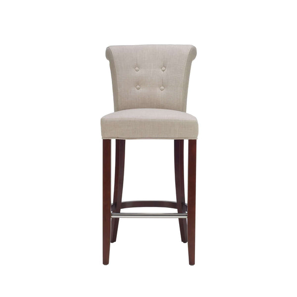Addo Counter Stool – Elegant Cherry Mahogany Frame with Sand Upholstery for Timeless Style