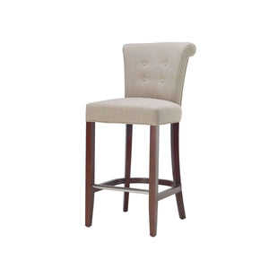Addo Counter Stool – Elegant Cherry Mahogany Frame with Sand Upholstery for Timeless Style