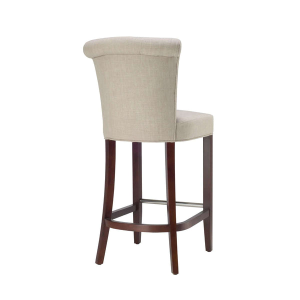 Addo Counter Stool – Elegant Cherry Mahogany Frame with Sand Upholstery for Timeless Style