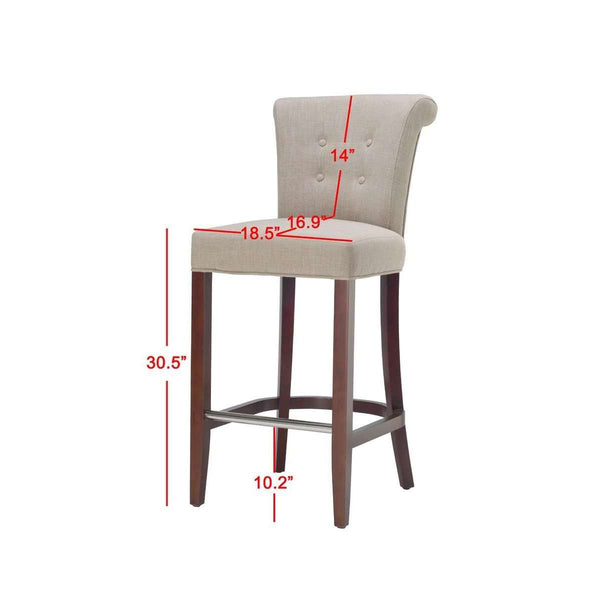 Addo Counter Stool – Elegant Cherry Mahogany Frame with Sand Upholstery for Timeless Style