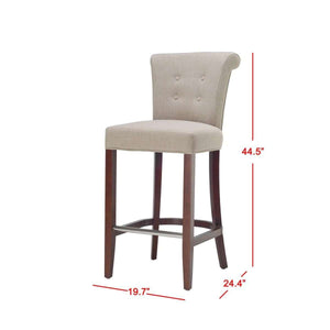 Addo Counter Stool – Elegant Cherry Mahogany Frame with Sand Upholstery for Timeless Style