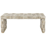 Adkin Coffee Table Rattan White Wash NC Coating Kubu