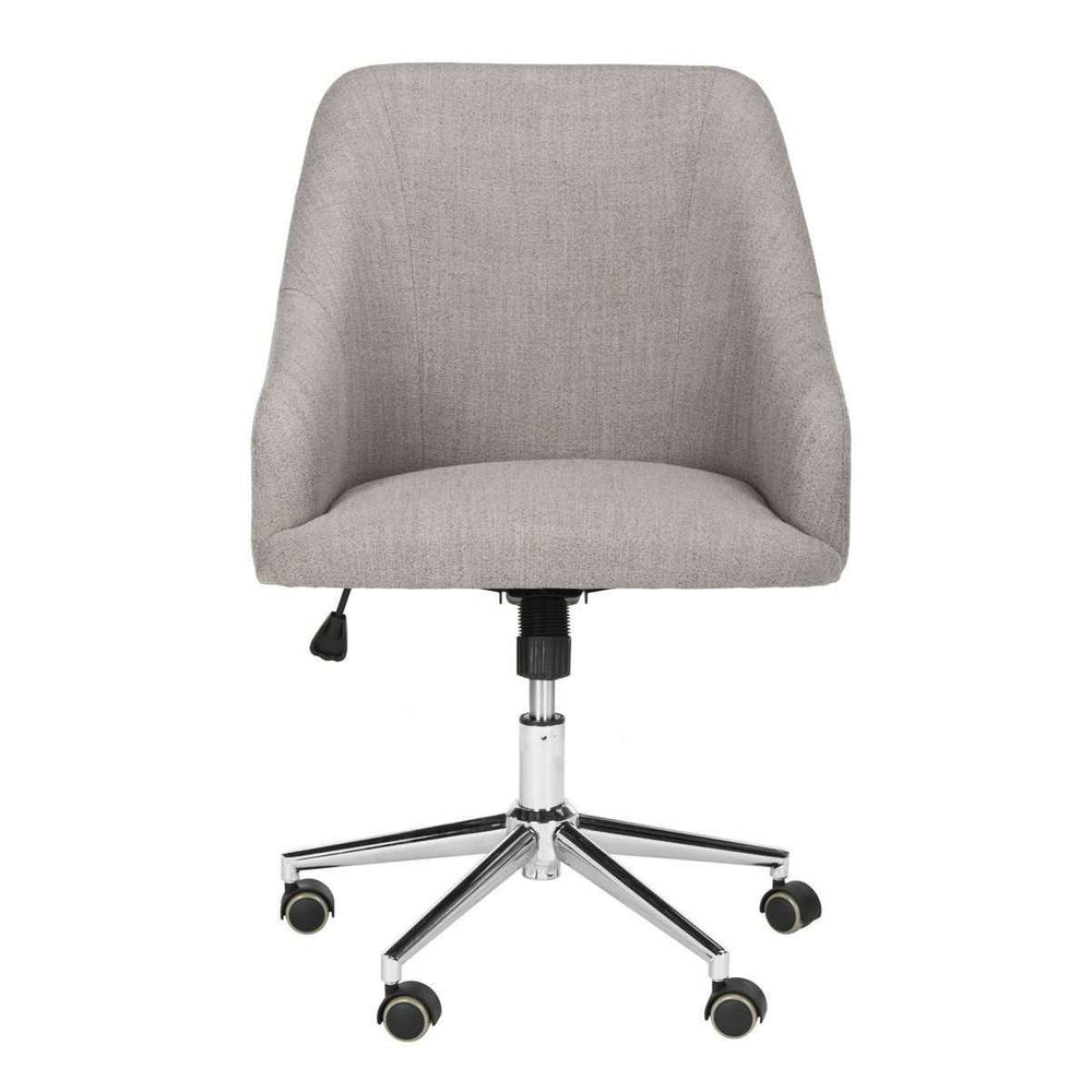 Adrienne Chrome Leg Swivel Office Chair - Elegant Grey Upholstered Design for Modern Workspaces