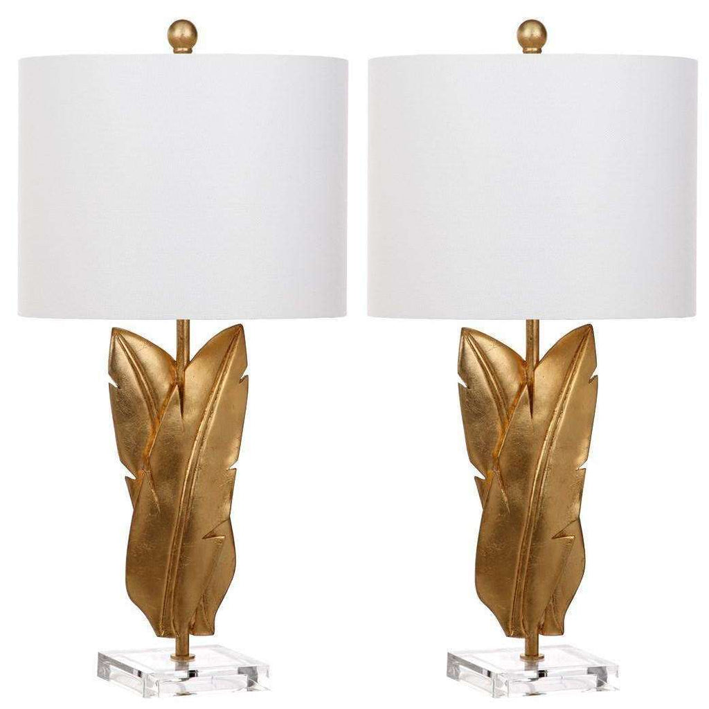 Aerin Table Lamp Wings 25.5" Gold Off White Cotton Resin - Set of 2