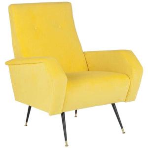 Aida Retro Mid Century Accent Chair - Chic Velvet Upholstery with Gold Legs for Stylish Living Spaces