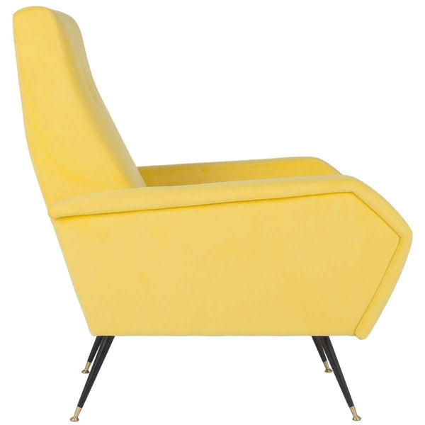 Aida Retro Mid Century Accent Chair - Chic Velvet Upholstery with Gold Legs for Stylish Living Spaces