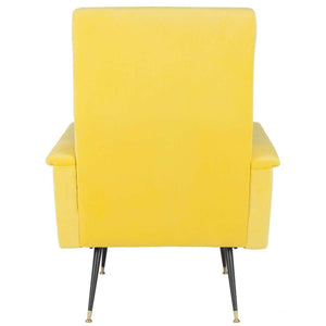 Aida Retro Mid Century Accent Chair - Chic Velvet Upholstery with Gold Legs for Stylish Living Spaces