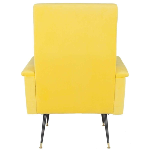 Aida Retro Mid Century Accent Chair - Chic Velvet Upholstery with Gold Legs for Stylish Living Spaces